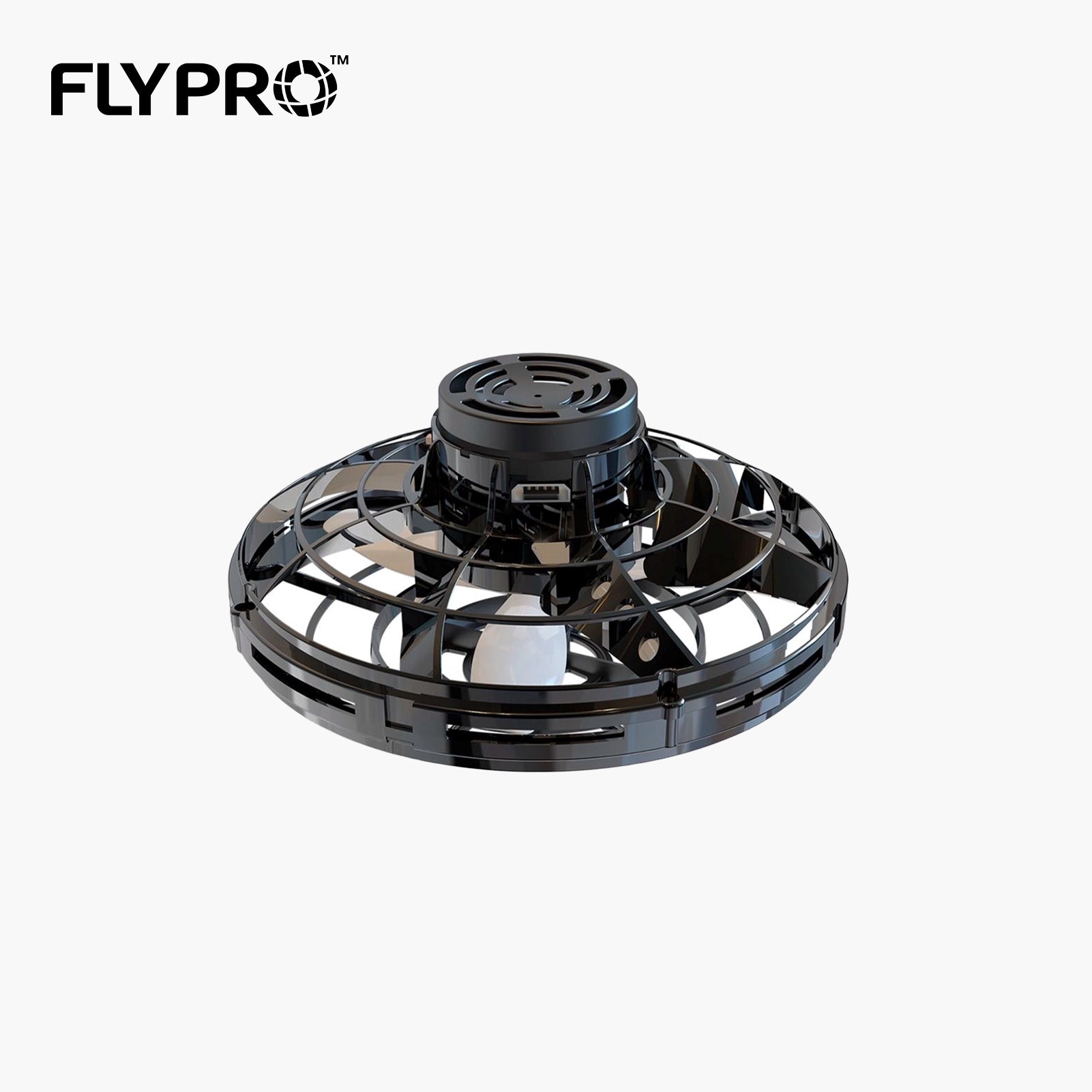 Flynova Flying Spinner Drone LED Lys - SORT
